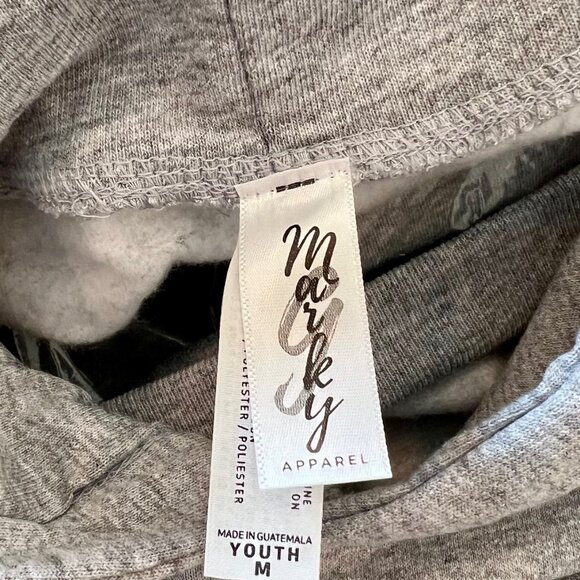 Marky G Apparel Grey Kangaroo Pockets Cotton/Poly Hoodie Size M Youth NWT - Picture 5 of 5